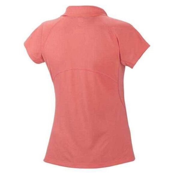🐞Columbia Pink Omni-Freeze Collared Vneck Short Sleeve Top Medium - Picture 8 of 15